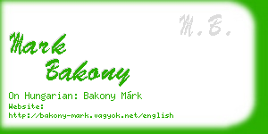 mark bakony business card